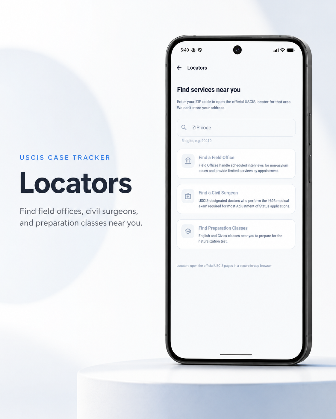 USCIS Case Tracker · Locators