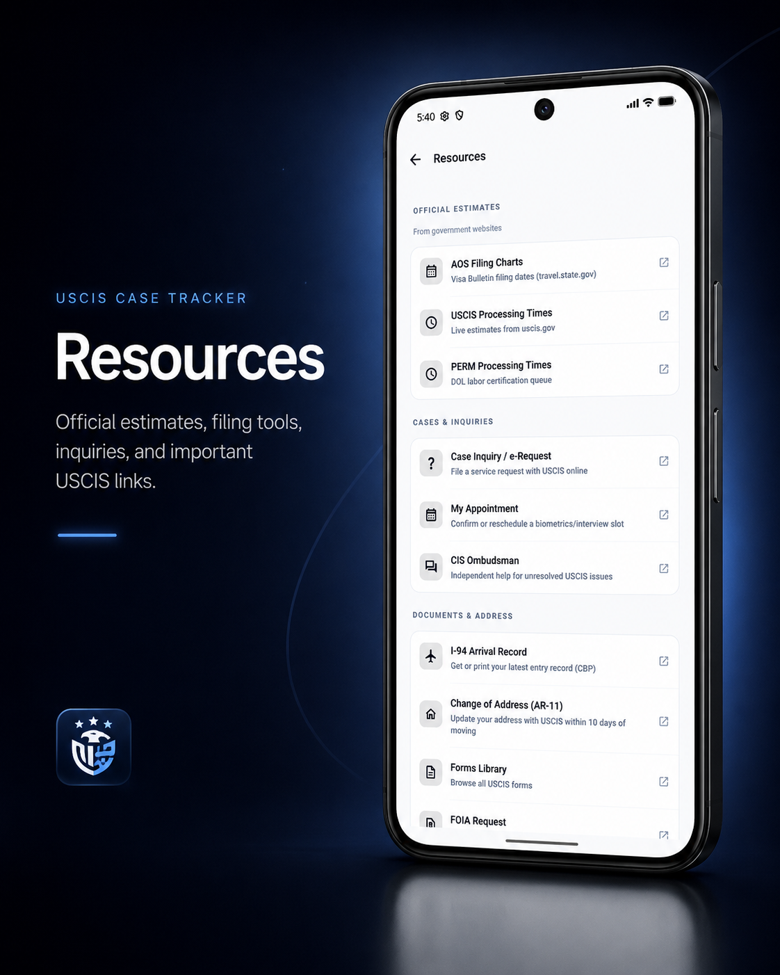 USCIS Case Tracker · Resources